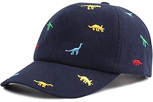 XIAOHAWANG Sommer Baseball Cap für Jungen Mädchen Verstellbar Sport Kappe Kinder Mit Dinosaurier-Stickerei Schirmmütze Kinder UV Schutz 2-6Jahren
