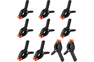 Diompirux 10 Pezzi Fermagli a Molla Nylon, Morsetti a molla pesanti, Morse da falegname con ganascia mobile, morsetti in mussola di plastica resistente, per falegname, foto studio artigianato progetti