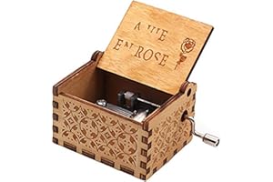 EVELURE Carillon Rosa inciso Scatola di Legno Decorativi Regali di Natale Pura Mano-Classica Music Box
