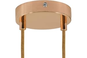 creative cables Kit rosetón cilíndrico de Metal 2 Agujeros - Cilíndrico, Cobre