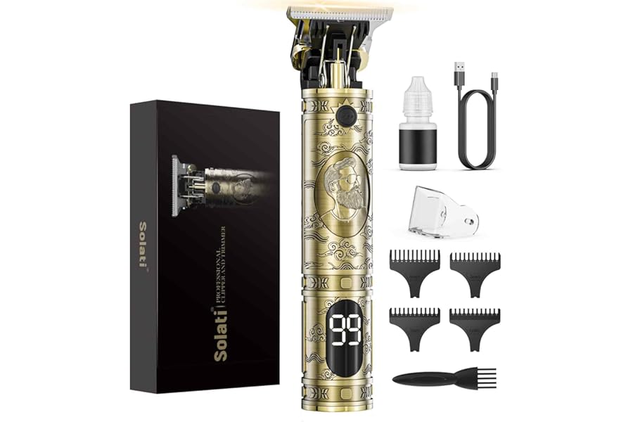 Beard Trimmer Hair Clippers Men,Cordless Rechargeable Hair Trimmer for Men,Premium Professional Barber Grooming Set with Zero Gapped T Blade Shaver & LCD Display Gift