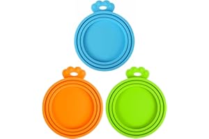 GENERIC 3 Pack Silicone Pet Can Lids - Universal Food Can Covers for Dogs & Cats - Fits 3 Standard Size Cans - BPA Free, Dishwasher Safe - Blue, Green, Orange
