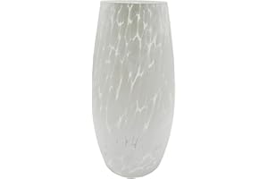 simpa Large Decorative Coloured Molten Glass Centerpiece Flower Vase - White 25cm (H)