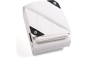 GUARD SHIELD Lona impermeable con ojales, 2 x 2 m, color blanco, 160 g/㎡, lona de protección multiusos, resistente a desgarros, estabilizada a los rayos UV, resistente al moho