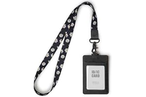 SENLLY Colgante Tarjetas Identificativas Porta Credencial con Correa de Cordón para el Cuello, Portatarjeta Insignia Personales para ID, Llaves, oficina
