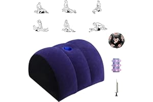 Quintrost Sex Almohada para Parejas, Almohada Inflable Multifuncional para Mujer y Hombre Jugetes Sexuales, Portátil Cojín Triangularde Viaje, Sexo Postural Auxiliar (Azul)