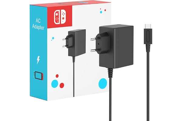 Cargador para Nintendo Switch, 45W Adaptador de Corriente con Cable de 1.5M/5FT Carga Rápida USB Tipo C para Switch Lite/OLED/Deck Dock/Pro Controller, Soport a Modo TV