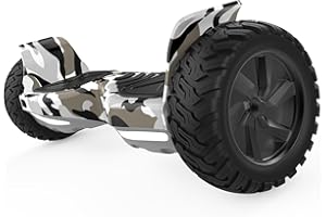 ELEKGO Hoverboard de 8,5 pulgadas, neumáticos todo terreno, scooter autoequilibrado todoterreno con luz LED Bluetooth y aplicación para adolescentes y adultos