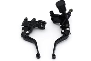 Fuworance Universal 22mm 7/8 Inch Motorbike Brake Clutch Master Cylinder Levers Reservoir Black for Motorcycle Aluminum Alloy (below 250cc)