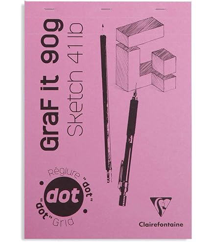 Blocco Schizzi Clairefontaine GraF'iT 80 Fogli Con Dots - Carta Riciclata Senza Acidi A5 - Foto 6