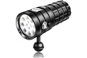 Sursnong Starshine SR 10000 Lumens dykljus - Professionellt undervattensvideoljus med 95 CRI, 6500K vitt ljus, USB-C uppladdningsbart, för dykning/undervattensfotografering (IP68 vattentät, 120m djup)