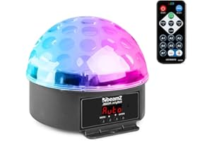 BeamZ JB60R Jelly Ball Effetto Luminoso 6 x 1W LED, 5 Canali DMX, 82 Raggi Rotanti, Modalità Automatica e Audio, Basso Consumo, Cassa Solida, Telecomando Incluso