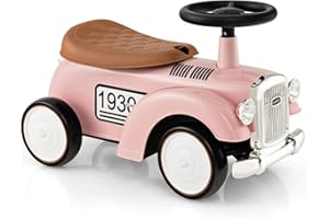 COSTWAY Rutschauto, Rutschfahrzeug mit Stauraum & Kippschutz, Kinderfahrzeug mit Lenkrad & Sound, Rutscher Auto für Kinder ab 1 Jahr, 58 x 27 x 34 cm (Rosa)