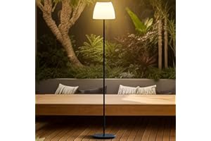 ‎GGII GGII Solar Stehlampe Outdoor, Helligkeit Dimmbar, Led Stehlampe Outdoor mit Lichtsensor, Stehleuchten Außen mit 2in1 Solarladung&USB Aufladung, Höhenverstellbar, Leicht Zusammen zu Bauen