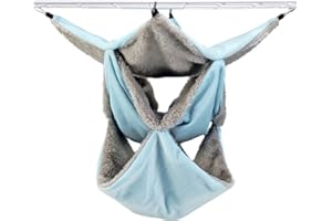 LeerKing Hamster Amaca Tenda Nascondiglio Pile Riposo Divertente Angolo di Stoffa Nappe Accessori per Gabbie Letto per Scoiattolo Cavia Gerbillo Cincillà, Blu