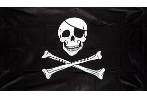 FlagSuperstore© Skull and Crossbones Boat Flag 18" X 12" - Treehouses Caravans - Sleeved 45cm x 30cm - Pirate