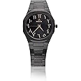 Fitron Black Men's Wrist Watch, Black Dial, with Arabic Numbers, Stainless Steel Bracelet