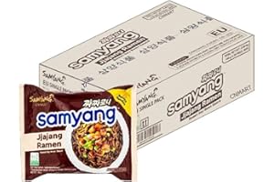 CNMART Korean SY Jjajang (Chacharoni) Ramen Sweet Soy Bean Sauce Stir Fried Instant Noodles New Packaging 2023 Halal (Pack of 20)