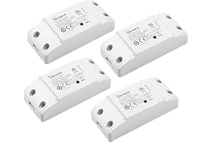 SONOFF Interruptor inteligente WiFi BASICR4 4pcs 10A 2400W, Modo Magic Switch, Control remoto eWeLink,compatible con Alexa, Google, IFTTT （Actualización iterativa de BASICR2）