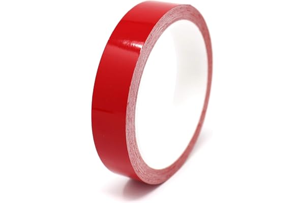 Finest Folia 10m tira decorativa autoadhesiva para coche moto barco modelismo bicicleta muchos colores y anchos para la artesanía (Rojo, 10mm)