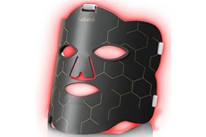 TRAYVESPACE Luz Roja Terapia Máscara, 660nm & 850nm Red Light Therapy, 222 Chips Lampara Infrarrojos Terapia con Temporizador, Luz Roja Máscara para el Cuidado de la Piel en Casa