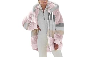 SYDUZAX Giacca Invernale Pile Donna Taglie Forti Offerte Cappotto Sherpa Teddy Giacca Sci Felpa con Cappuccio in Peluche Fronte-retro con Cerniera Coulisse in Più Colori Cappotto Calda Ampia Confortevole