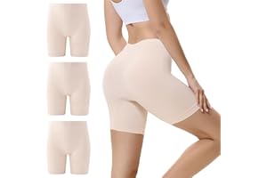 EKSHER Damskie spodenki rowerowe, krótkie legginsy, wysoki stan, pod sukienkę, spódniczkę, nieprzejrzyste, zapobiegające otarciom szorty, 3 sztuki w opakowaniu