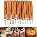 Produktbild Sitzsack Set von 12 Meißel für Holz, Meißel Craft Schnitzmesser Set Manuelle Werkzeug Tranchiermesser für Griff Skulptur schnitzen Holz Linoleum Walnuss Olivenholz Ton und Wachs