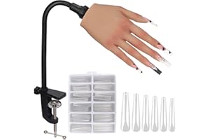 ADONAFY Silicone Practice Hand for Acrylic Nails: Fake Nail Practice Hand - Flexible Nail Training Hand - Nail Hand Practice Model for DIY Nail Art