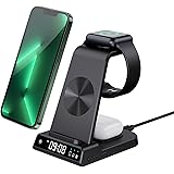 leChivée Wireless Charger iPhone, 3 in 1 Wireless Charging Station with Clock for iPhone 1 4 Pro Max/14 Pro/14 Plus /13, Appl