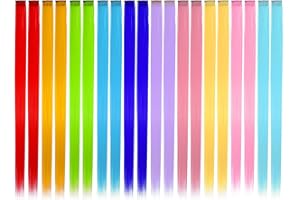 HEMIKS 20 Pezzi Estensione dei Capelli Colorati con Clip, 22 Pollici Ciocche Colorate per Donne Ragazze Party Festival Cosplay Natale Halloween