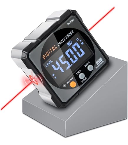 Inclinometro Digitale Risepro - Goniometro, Livello, Misuratore Angoli 0-360°, Magnetica, Retroilluminazione, Base A V - Foto 4