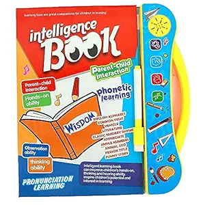 VikriDa Educational English Letters & Words Learning Book, Activities with Numbers, Shapes, Animals Phonetic Learning Book for Toddlers (Intelligence Book)