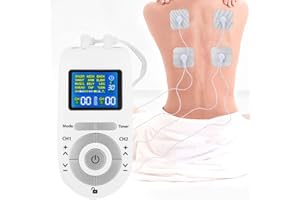 FILFEEL Électrostimulateur TENS Stimulateur Musculaire à Impulsions Appareil de Massage Numérique EMS Appareil de Physiothérapie avec 4 Électrodes pour le Soulagement de la Douleur