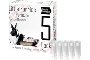 NAQUA LTD Little Furries - 5 PIPETTES - Anti-Parasite Spot-On - Treat Rabbits, Guinea Pigs, Ferrets, & Rats Over 300 g - Kills Lice, Mice, Fleas, & Roundworms
