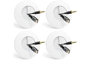 LEENUE 4 Pack in Wall Cable Management Kit for Wall Mounted TV, Slim Round Cable Pass Through Plates for Easy Installation, White (Not Include Hole Saw)