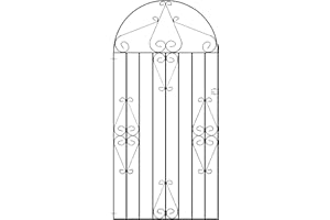 GENERIC Classic Scroll Tall Bow Top Metal Garden Gate Galvanised Wrought Iron Style Swing Gate (991mm Gap x 1867mm High CBZP43)