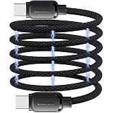 ESSAGER USB C'den USB C'ye şarj Kablosu 100W, Manyetik Spiral Kablo, PD Hızlı şarj Protokolleriyle Uyumlu, USB2.0 480Mb/s'de 