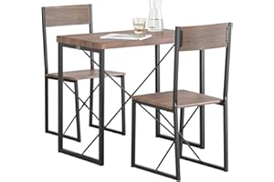 SoBuy Tavolo bar alto con sgabelli – Penisola cucina salvaspazio per angolo bar, mobile bar o balcone – Tavolino bar cucina piccolo stile industriale in MDF e metallo OGT19-N