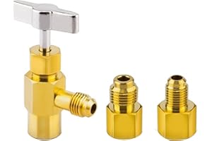 CLKE 3 szt. chłodziarki R134A, z adapterami do zbiornika, adapter 1/2 cm, zawór chłodniczy, do węża ładującego chłodnicy z zaworem, do butli z gazem chłodniczym R134a