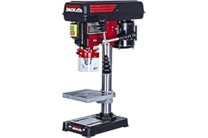 LUMBER JACK 5 Speed Pillar Drill Press has a 13mm Chuck, 240v UK Plug, Workbench Repair Tool, Mini Bench Top Drilling Machine, for Woodworking