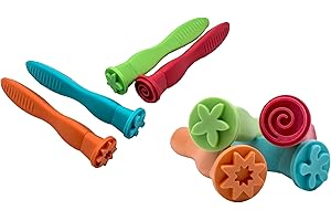 Craftplay My art tools | Soft grip Pattern makers | Pattern Stampers | Pack of 4 designs | Flower, Spiral, Splash, and Daisy