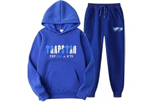 YiLianDa Chándal Hombre, 2 Piezas Conjunto de Chándal Mujer, Chandal con Impresión de Trap Logotipo, Sudadera con Capucha y con Pantalones, Unisexo, Tallas S-3XL
