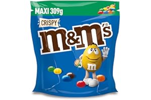 ‎M&M'S M&M’s Crispy, Schokolade, Knackige Schokolinsen mit Knusperkern und bunter Zuckerhülle als Süßigkeiten, Schokolade zum Teilen, 1 x 309 g, Für Weihnachten oder als Adventskalender Süßigkeiten