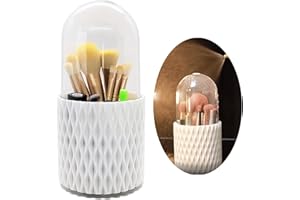 JWTEEE Schminktisch organizer,Makeup pinselhalter organizer mit staubdichtem deckel, 360° drehbarer organizers für den Schminktisch, Kosmetik box,Hautpflege Organisator, Badezimmer organizer