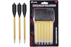 ELONG OUTDOOR Flèche Arbalète Pistolet en Aluminium pour Cible de Fleche arbalete de 50 LB / 80 LB, 6.3" Boulons d'arbalète pour Pratiquer la Cible de tir et la Chasse au Petit gibier (12/36pcs)