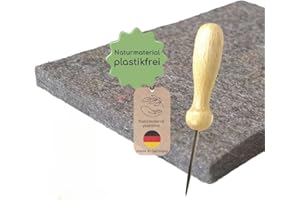 mikiprojekt® Prickelnadel Set aus Naturmaterial (Prickelnadel + Prickelfilz Wolle) made in Germany I Entwicklungsförderndes Prickelset Kinder ab 4 Jahre I Prickelnadel für tolle Prickelbilder
