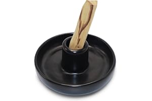 BEYLAB Porta Palo Santo, Porta incenso per Bastoncini di Palo Santo Bruciatore, Supporto per Bruciatore a Legna per Meditazione Yoga con Raccoglitore Cenere Moderno Minimalista - Nero