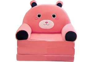 Ashleyzj （Keine Baumwollfüllung） Ausklappbarer Stuhlbett für Kinder Plüsch Kindersofa Rückenlehne Sessel 2 in 1 faltbares Kindersofa niedliches aufklappbares Schlafsofa für Wohnzimmer Kissen Couch