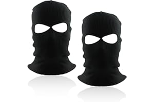 GOTDYBST 2 Stück Sturmhaube Motorrad Schwarz, Winddicht Sturmmaske, Gestrickte Balaclava, Multifunktional Skimaske, Kalte und Warme Sturmhaube Fahrrad Winter für Herren und Damen Outdoorsports